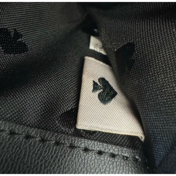 Kate Spade New York Large Folding Leather Wallet Black/Ivory Inside TAG 16 Slots - Picture 4 of 7